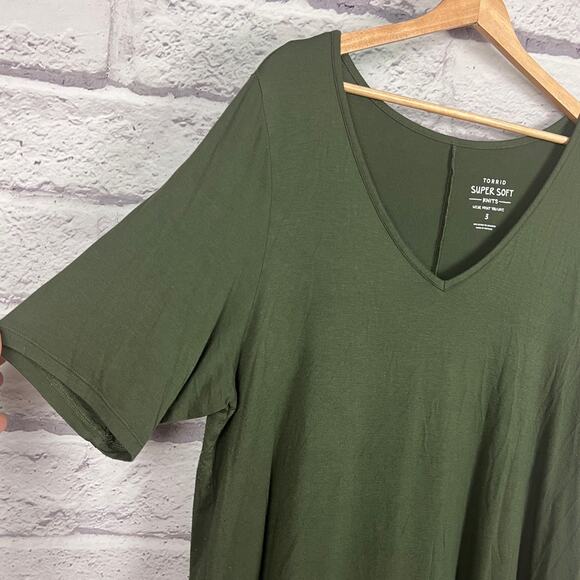 Torrid Womens 3X Minimalist Staple Leisure Modest Boho Super Soft Knit Tunic Tee - Picture 5 of 12
